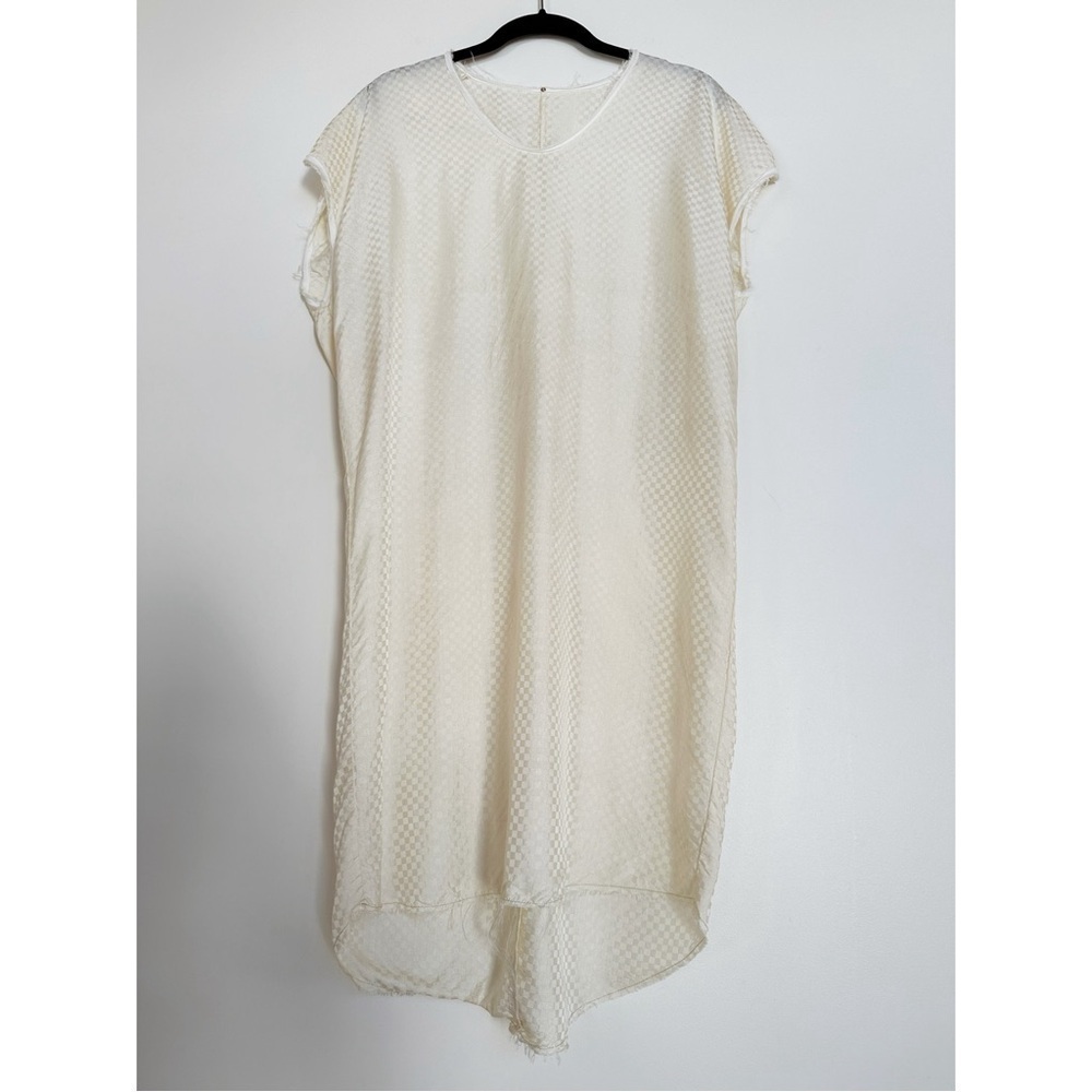 AQC Silk Checkered Dress Ivory Size 1 / Small